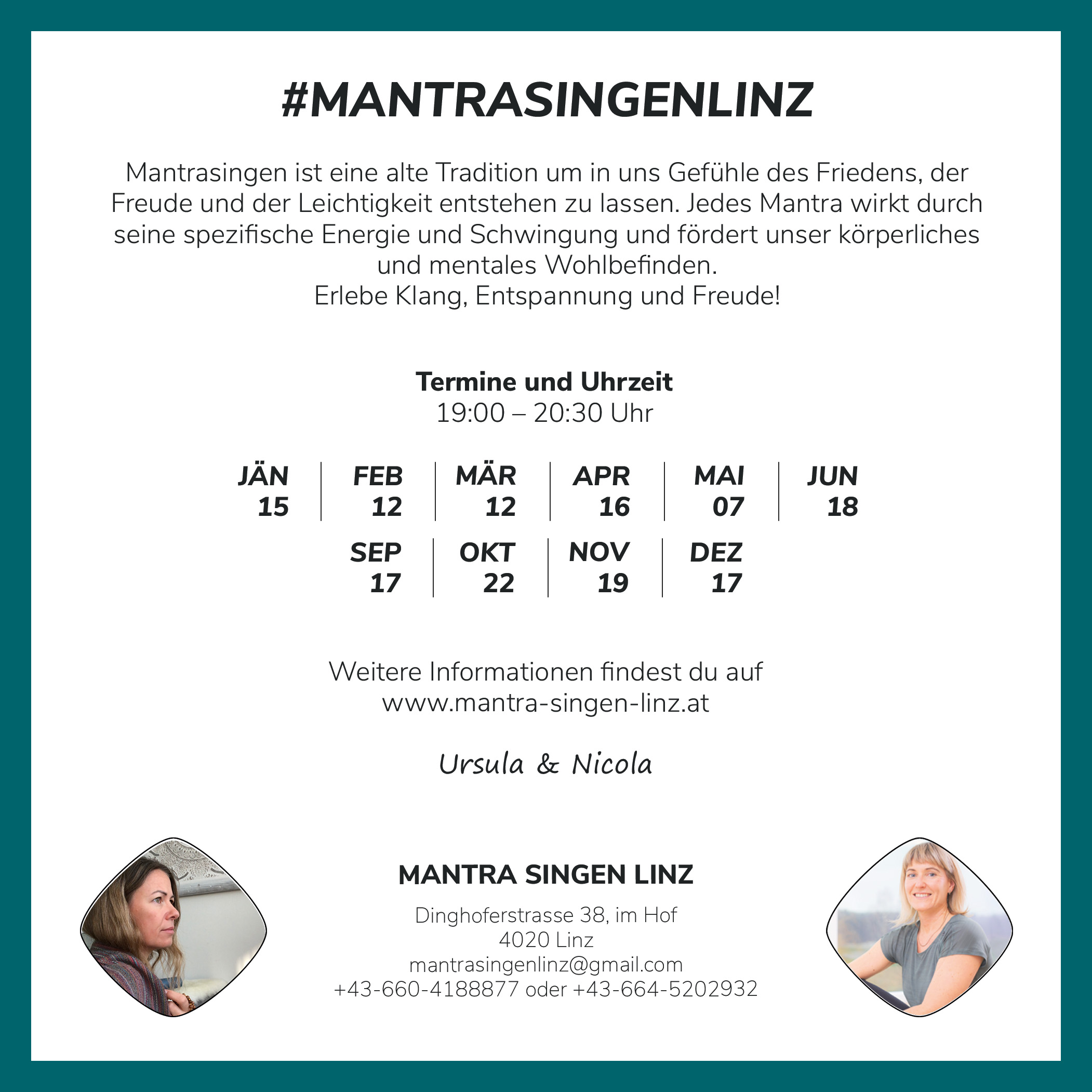 Mantra Singen Linz gesamtes programm 2022 - Rückseite